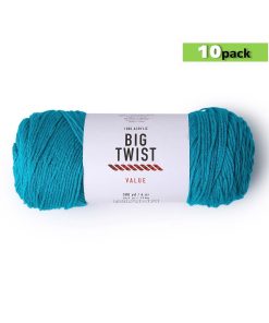 10pk Solid Teal Medium Weight Acrylic 380yd Value Yarn by Big Twist