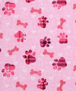 Novelty Cotton Fabric 43 Pink Paw Prints