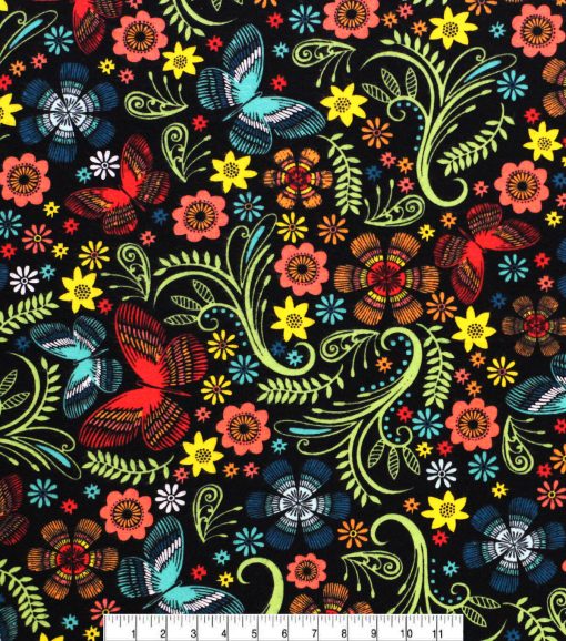 Fall Butterfly Super Snuggle Flannel Fabric - Image 2