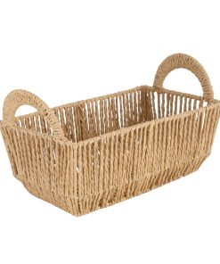 Simplify 11 x 6.5 Dutch Weave Shelf Storage Basket With Round Handles