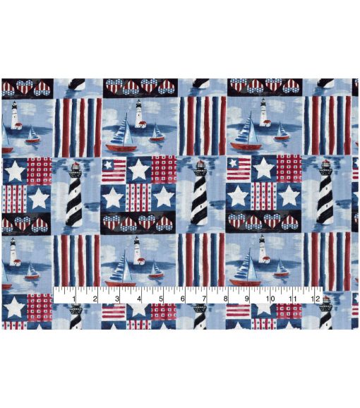 Patriotic Beachside 43  Patriotic Cotton Fabric - Image 2