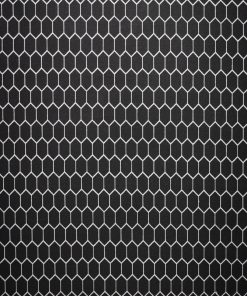 White Honeycomb on Black Quilt Cotton Fabric by Quilter s Showcase