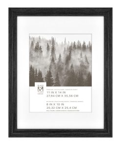 11 x 14 Matted to 8 x 10 Black Slat Wall Frame by Place   Time
