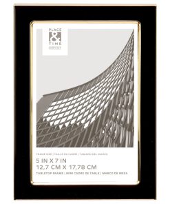 5 x 7 Black   Gold Enamel Tabletop Picture Frame by Place   Time