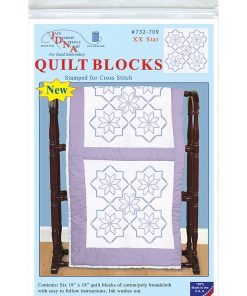 Jack Dempsey Needle Art 18 XX Star Stamped White Quilt Blocks 6pk