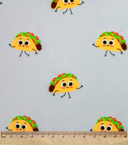 Taco Faces Super Snuggle Flannel Fabric - Image 2