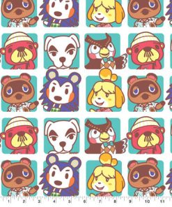 Animal Crossing Friends Boxes Cotton Fabric