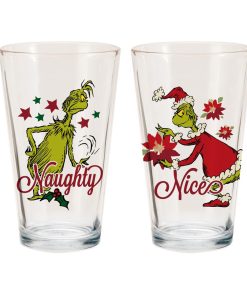 16oz Dr. Seuss Naughty   Nice Glasses 2ct - 1