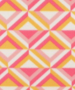 Pink   Yellow Groovy Geometric Diamonds Blizzard Fleece Fabric