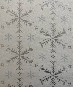 Foil Snow Geometric on Gray Christmas Flannel Fabric