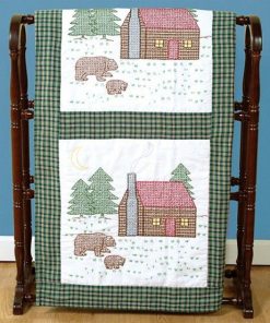 Jack Dempsey Needle Art 18 Cabin   Bears Stamped Quilt Blocks 6pk