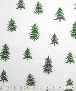 Green Trees on White Super Snuggle Christmas Flannel Fabric