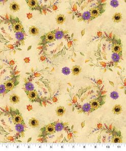 Susan Winget Welcome Autumn Wreaths Fall Cotton Fabric