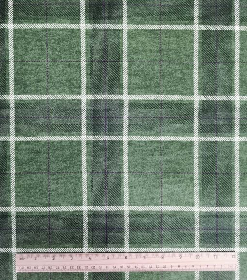 Green Plaid Luxe Flannel Fabric - Image 3