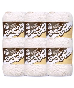 Lily Sugar n Cream 120yds Worsted Cotton Yarn 6 Bundle - Ecru