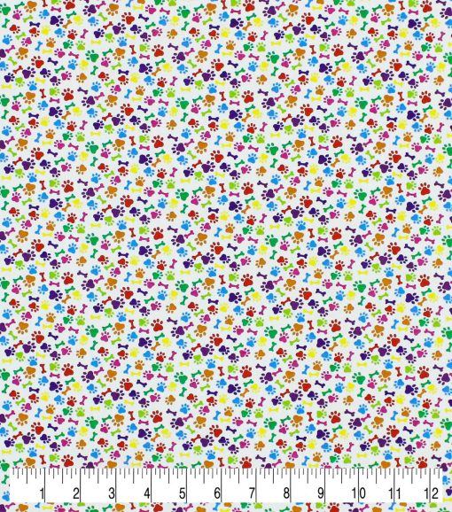 White Paw Novelty Prints Cotton Fabric - Image 2
