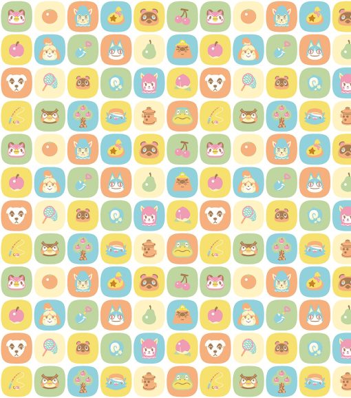 Animal Crossing Friends Tile Cotton Fabric - Image 2