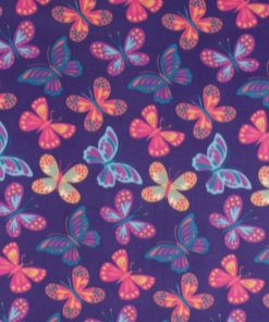 Butterflies on Purple Blizzard Fleece Fabric