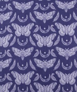 Moths on Purple Anti Pill Fleece Fabric