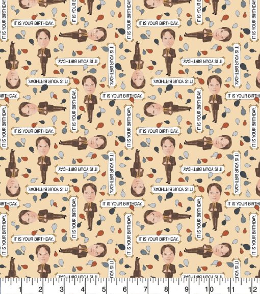 The Office Dwight Balloons Cotton Fabric