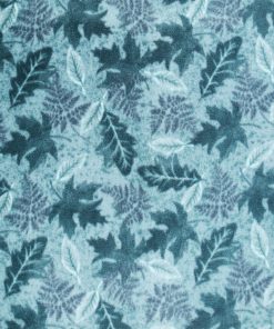 Blue Tonal Leaves Anti Pill Fleece Fabric