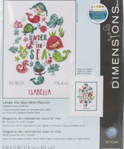 Dimensions 9 x 12 Under the Sea Birth Record Counted Cross Stitch Kit