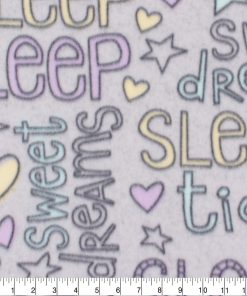 Blizzard Fleece Fabric Pastel Dream Words
