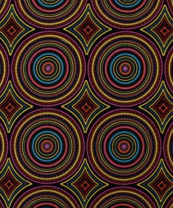 Afro Funk Circles Super Snuggle Flannel Fabric
