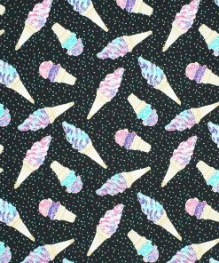Galaxy Ice Cream Sprinkles Tossed Super Snuggle Flannel Fabric