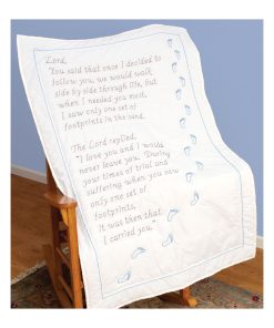 Jack Dempsey 40 x 60 Footprints Stamped Lap Quilt Top