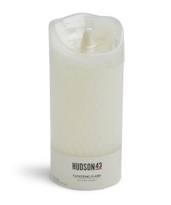 3 x 7 White Flickering Flame LED Wax Candle by Hudson 43