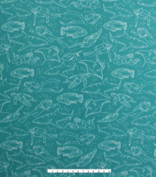 Scuba Ocean Blizzard Fleece Fabric - Image 2