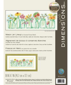 Dimensions 18 x 7 Mason Jar Lineup Counted Cross Stitch Kit