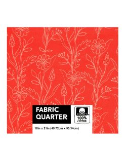 18 x 21 Vines on Red Quilt Cotton Fabric Quarter by Keepsake Calico