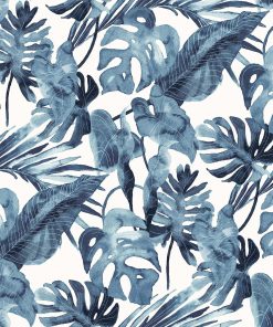 Tommy Bahama 20.5  x 18  Lapis Falling Fronds Peel   Stick Wallpaper