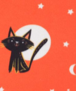 Cats   Moons On Orange Blizzard Fleece Fabric