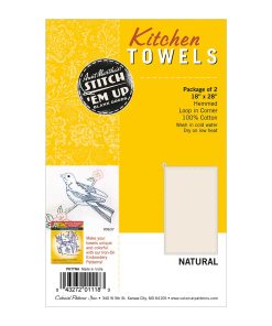 Stitch  Em Up 18 x 28 Natural Dish Towel Cross Stitch Fabric 2pk