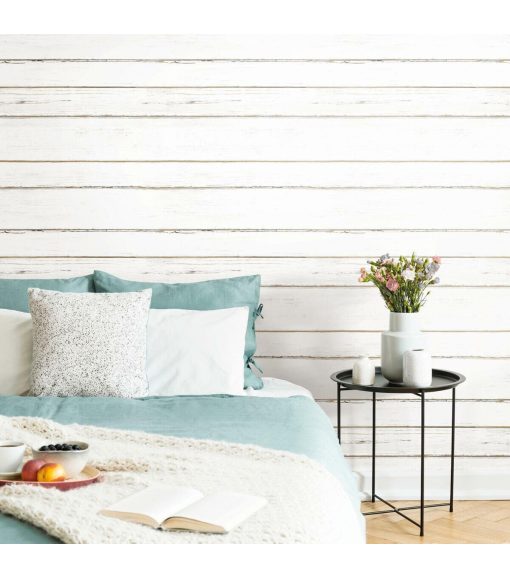 RoomMates Shiplap Peelable Wallpaper White - Image 2