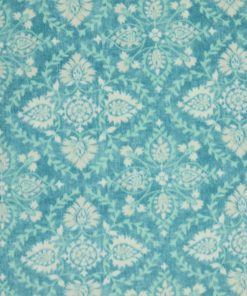 Blue Damask Anti Pill Plush Fleece Fabric