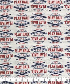 Play Ball on Gray Super Snuggle Flannel Fabric