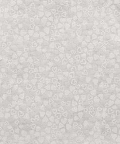 Foil Hearts on White Cotton Fabric by Keepsake Calico