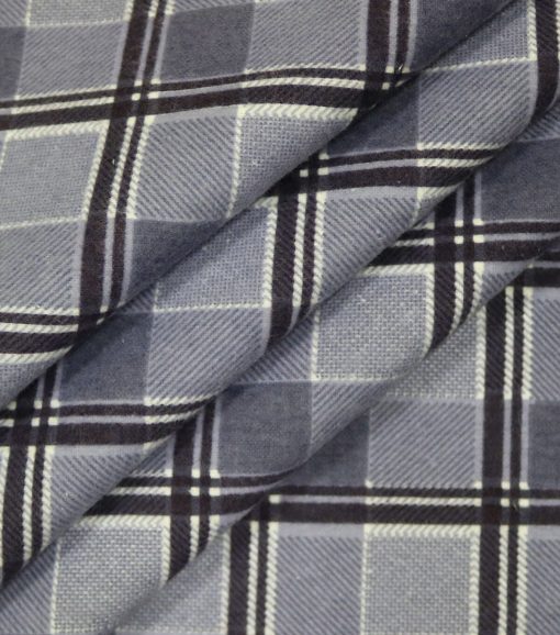 Plaid Gray 108 Wide Flannel Fabric - Image 2