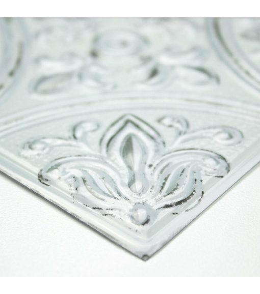 White Tin Peel   Stick Tile Backsplash - Image 4