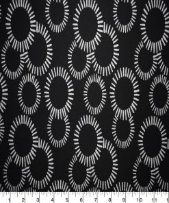 Overlapping Circles on Black Quilt Cotton Fabric by Quilter s Showcase