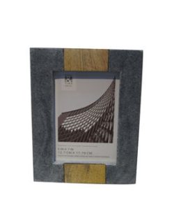 5 x 7 Gray Marble   Wood Tabletop Picture Frame by Place   Time