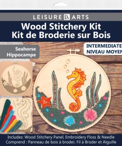 Leisure Arts 9 Hoop Sea Horse Wood Stitching Kit
