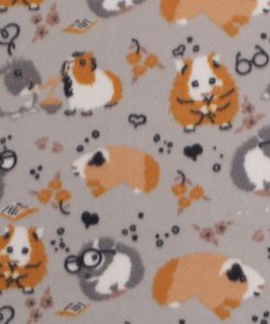 Gerbils on Gray Blizzard Fleece Fabric