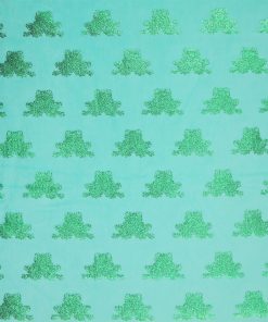 Metallic Green Frogs Pure Plush Fleece Fabric