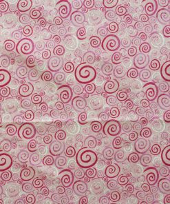 Pink Swirls Quilt Glitter Cotton Fabric by Keepsake Calico