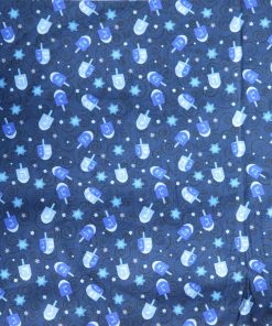 Dreidel On Navy Holiday Cotton Fabric